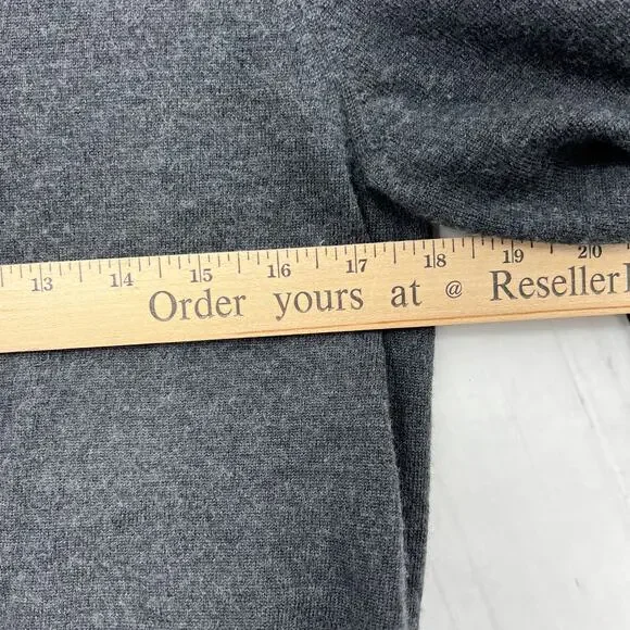 Bloomingdale's (S) Womens Gray 100% Merino Wool 1/4 Zip Pullover Sweater - Picture 9 of 11